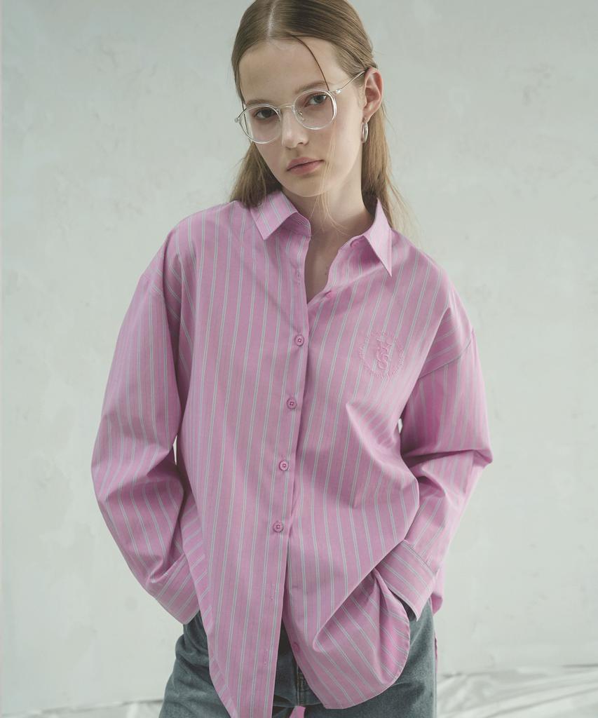 VIVACIOUS Fraise Unbalance Stripe Shirt - 2Col