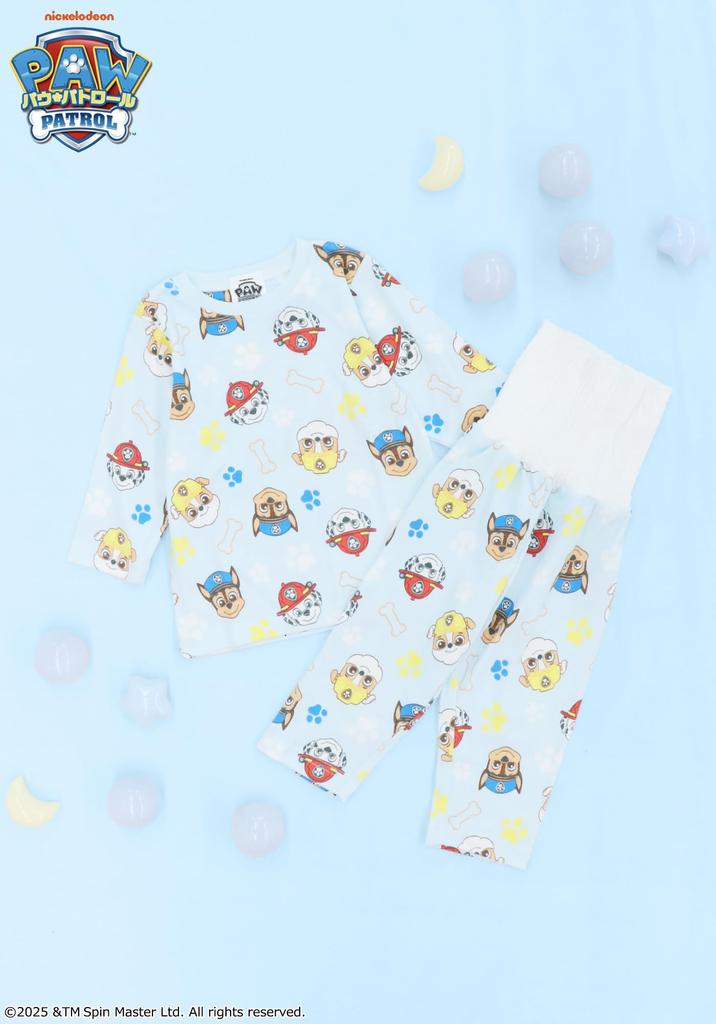 Kaitak Family Paw Patrol Kids' Baby Pajamas, Long Sleeves with Belly Warmer, Spring/Autumn, 80cm X 90cm (80cm, Sax)