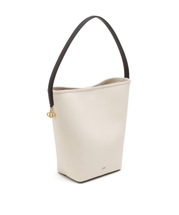 Athe Vanessabruno [Panier] Ivory Canvas Panier Bucket Bag L Aaba5F220I2