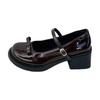 French Retro High-heeled Mary Jane Shoes Women's 2025 New Summer Bow Beautiful Round Head British Style Small Leather Shoes