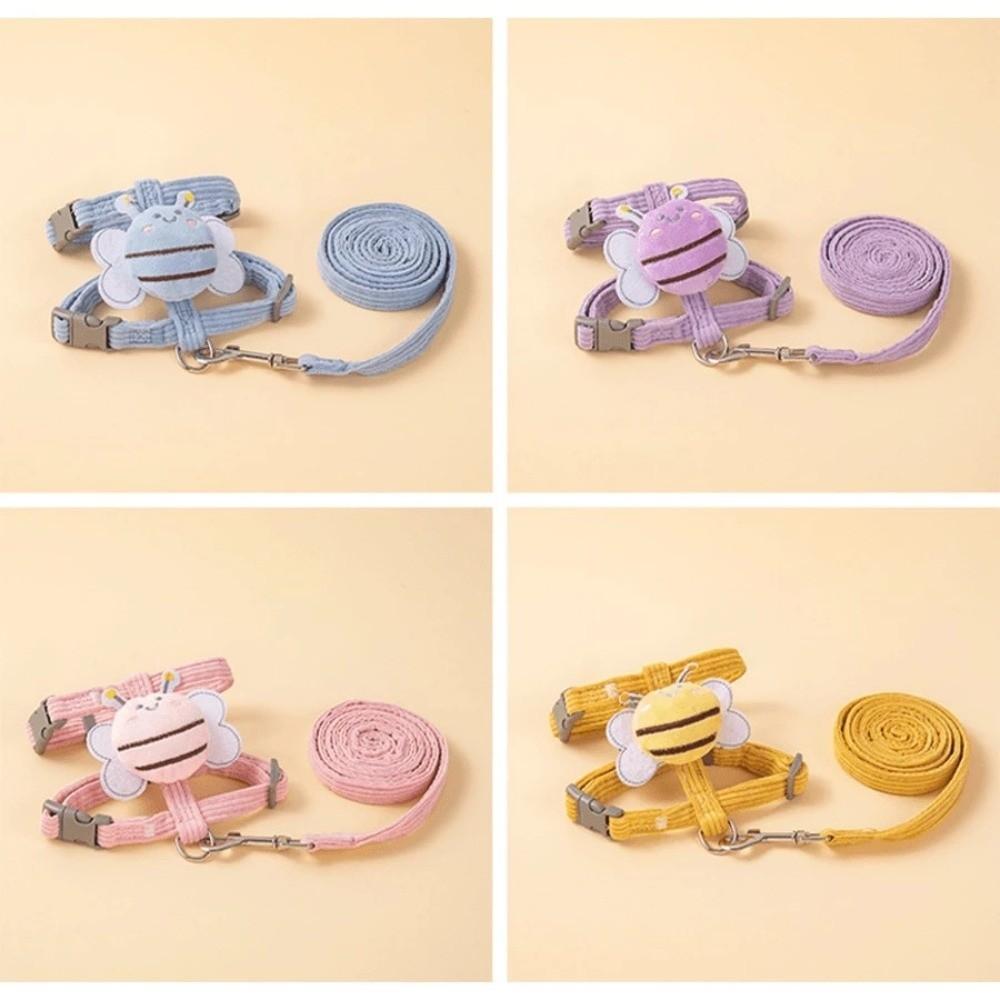 Pet Supplies Cartoon Bee Cat Harness Adjustable Breast Back Harness Pet Collar Portable Leash Set Pet Walking