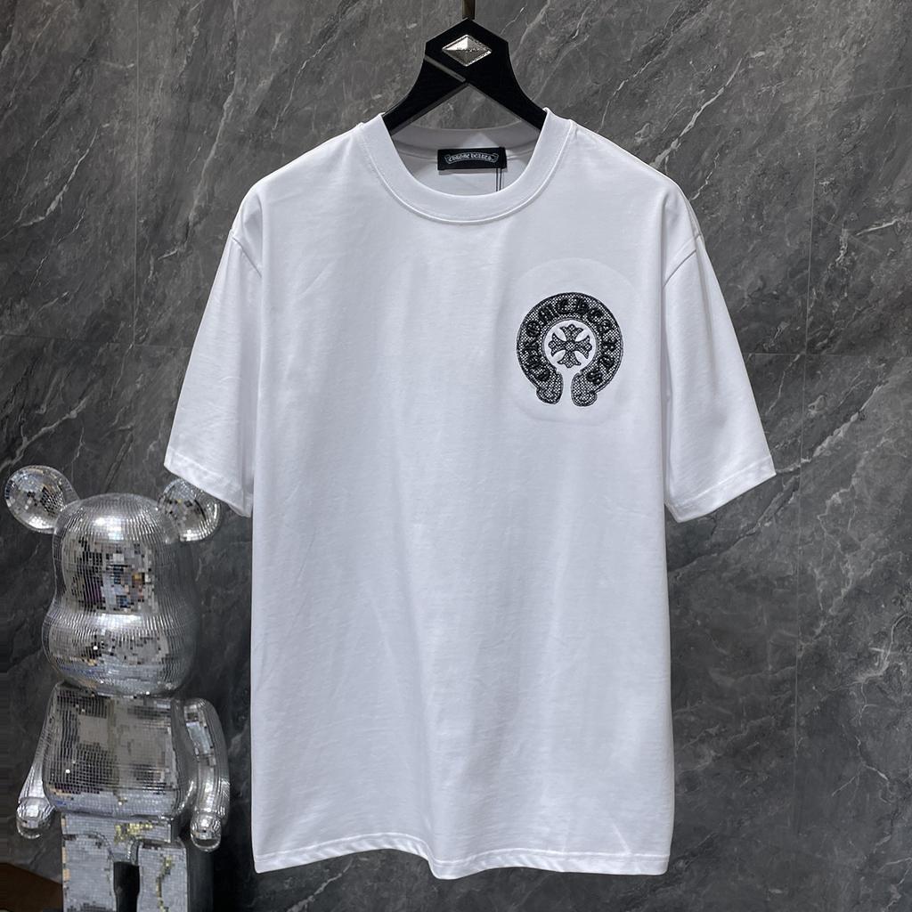 GZ-8926 CHROME HEARTS 2025 Summer New High Quality Cotton Round Neck Loose Large Size Men's and Women's T-shirt Couple T-shirt