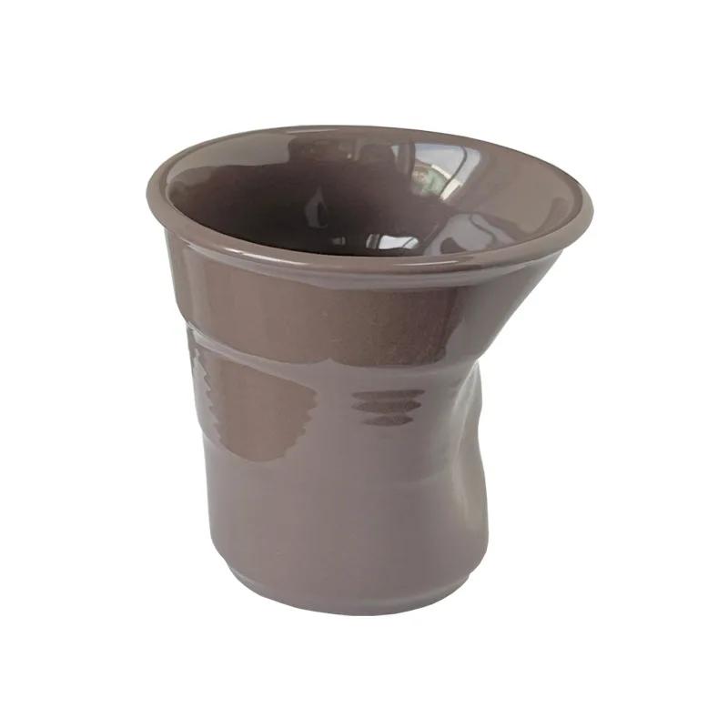 

6,7 унций корейские чашки и кружки кофейная кружка белая керамическая скандинавская морщинистая чашка 200 мл стакан для питья кофе английская буква подарок 200ml темно-коричневого