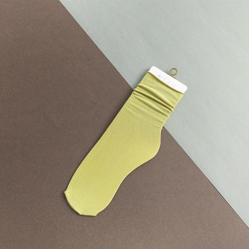 Hehe Socks - Solid Color Women's Socks - Versatile Socks - Rolled Edge - Mid-calf Length - No Heel - All-season Style - Spring, Autumn and Winter