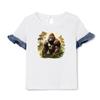 Forest Chimpanzees Stickers On The Fabric Diy Clothes Stickers Heat Transfer Coat Bag Parches Ropa Iron On Patches Decals