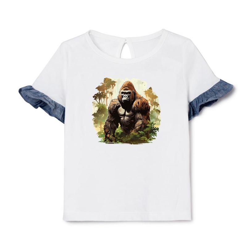 Forest Chimpanzees Stickers On The Fabric Diy Clothes Stickers Heat Transfer Coat Bag Parches Ropa Iron On Patches Decals
