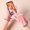 Warm Gloves for Women In Autumn and Winter Outdoor Riding Cold Proof Thickened Plush Velvet Cute Bow Develvet Touch Screen Gloves