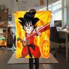 1PC Son Goku  Print Flannel Blanket, High quality All Seasons, Home Decor, Warmth and Comfort, Perfect for Christmas Gifts