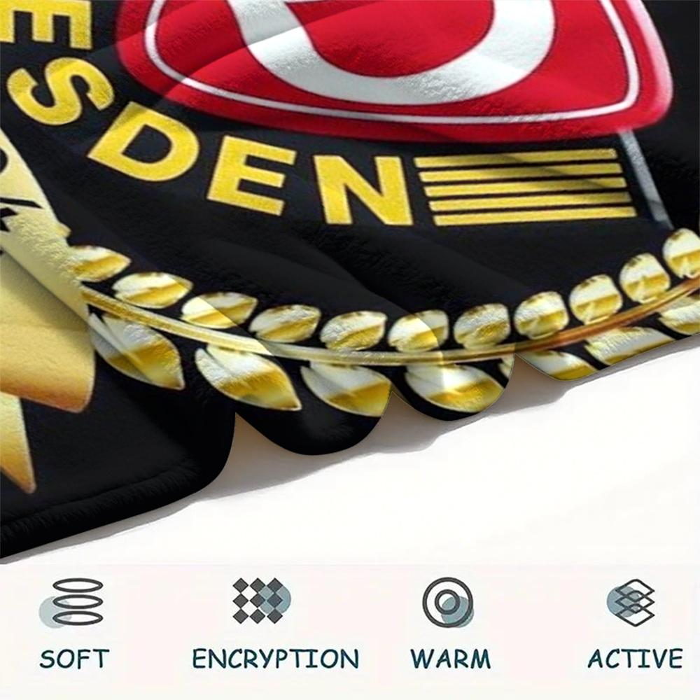 1 ks Flísová deka s potiskem SG Dynamo Dresden, Vysoká kvalita, Pohodlná pro všechna roční období, Domácí dekorace, Teplo a pohodlí, Perfektní jako vánoční dárky149