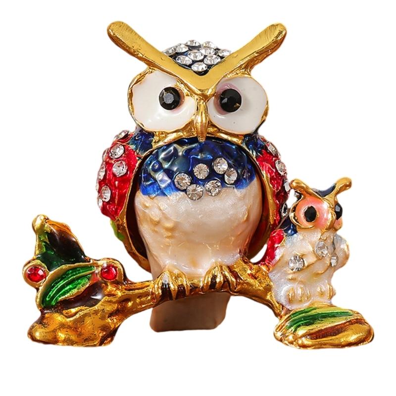 

Stylish Owl Shaped Jewelry Organizers Compact Decorative Storage Box For Earrings Necklaces Rings