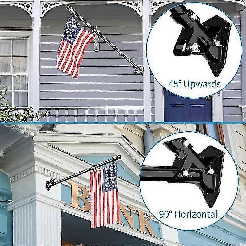 6 FT Stainless Steel Upgraded Bracket Flag Poles forOutsideHouse Residential or Commerical Tangle Free Flag Pole Kit