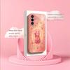 Pink Money Cat PhoneCase for Samsung Galaxy S26 S25 S24 S23 S22 FE Ultra Plus Built-in glass feel bare machine Women's style