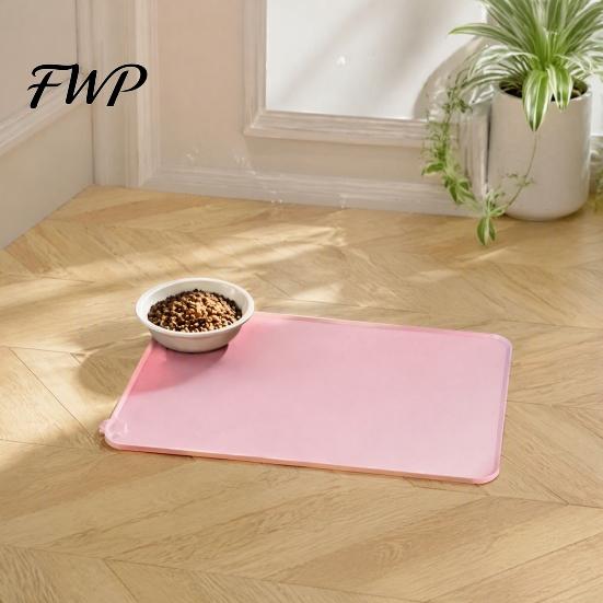 Food Grade Silicone Placemat Pet Feeding Mat, Anti-Slip Dog Cat Bowl Durable Accessory Waterproof Insulation Pad for Puppy Kitten Spill Proof Mat