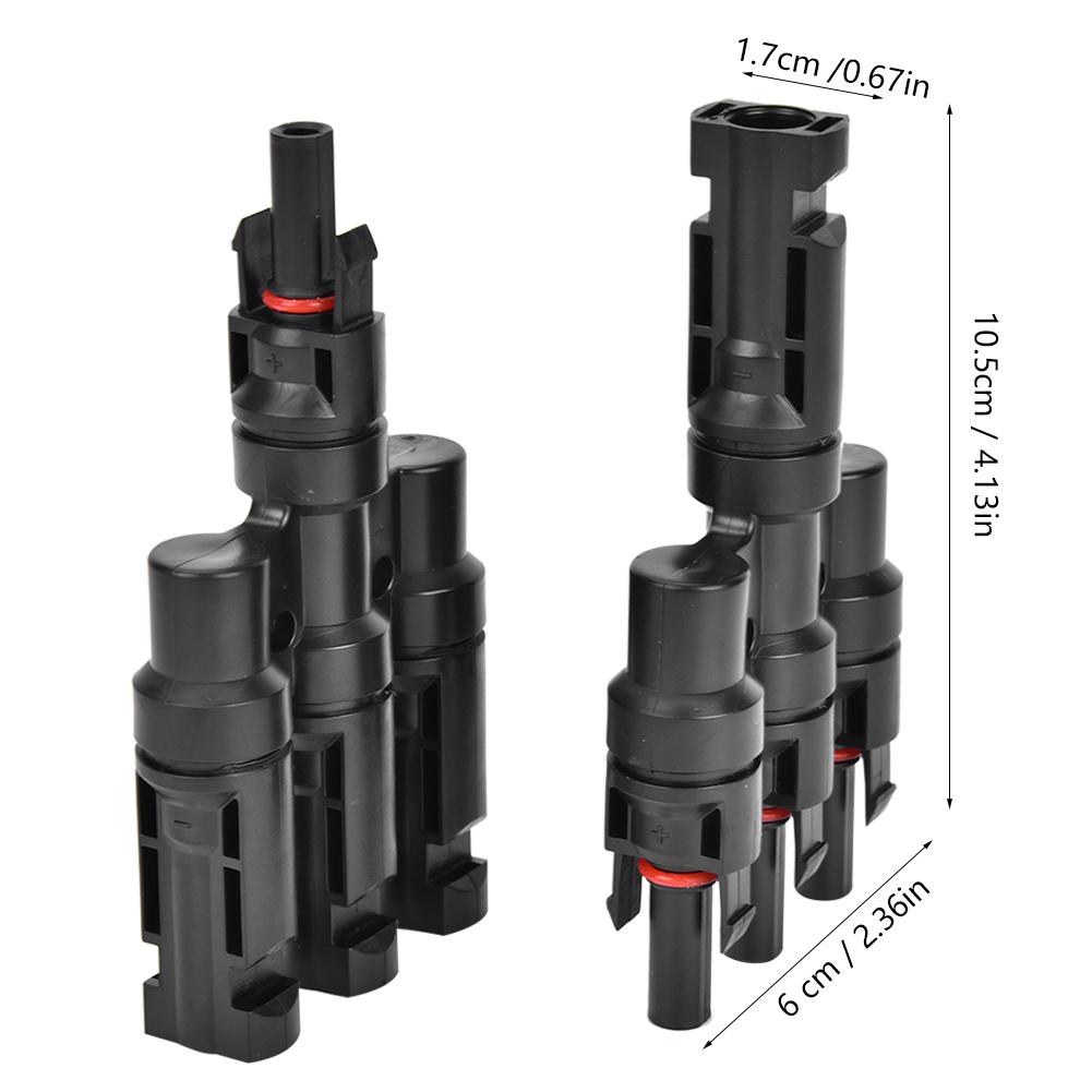 2 szt. 4-drożny adapter kabla solarnego 1 do 3 typu T Złącze adaptacyjne kabla panelu solarnego