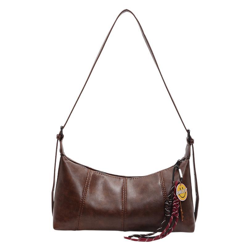 This autumn's new soft leather large-capacity casual versatile shoulder messenger bag fashionable senior commuter dumpling bag