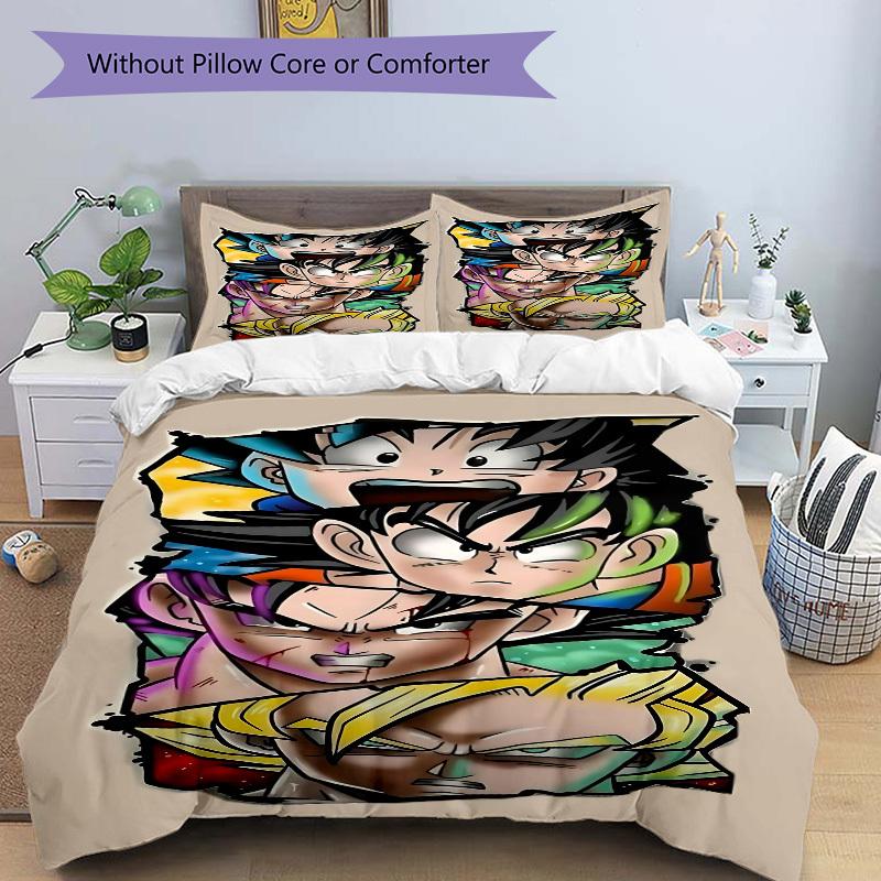 3pcs Dragon Ball Z Duvet Cover Set, 1 Duvet Cover + 2 Pillowcases (No Insert), High-Definition Print, Home & Dorm Set Yy251208075