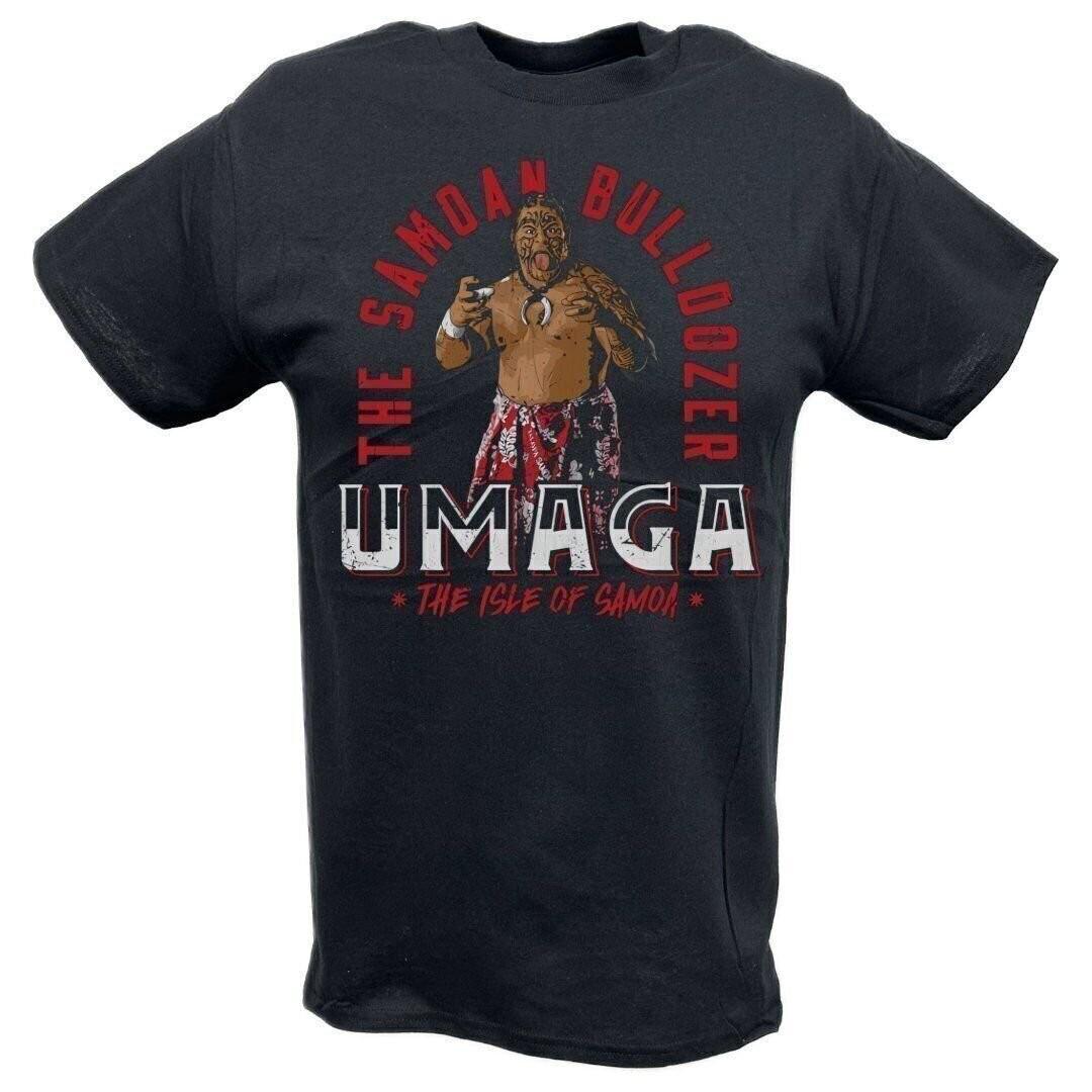 Umaga Samoan Bulldozer Black100% Cotton T-shirt Mens Tees Top 2XL