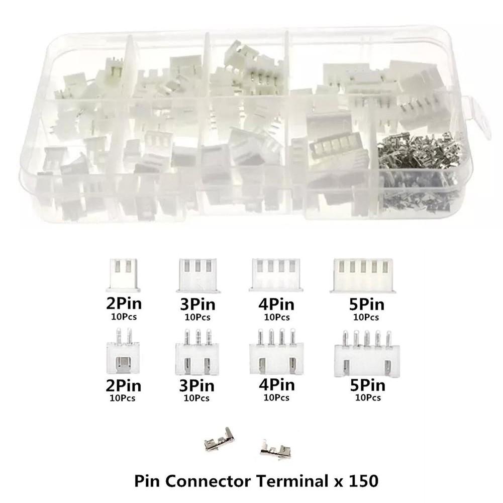 

230PCS Для JST XH2.54mm 2 3 4 5 Pin Connector Board Plug Mini Male Female Kit