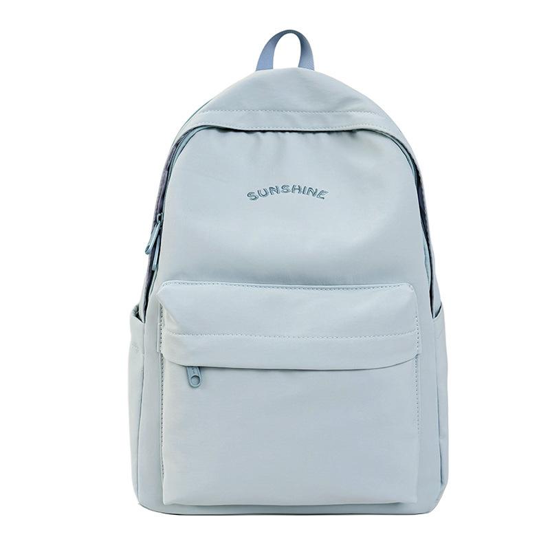 Schoolbag casual backpack female Korean version solid color campus junior high school student schoolbag simple sweet small fresh girls backpack