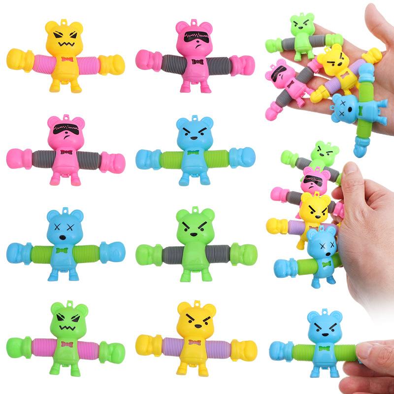 

20 Pcs Colorful Animal Pop Tubes Telescopic Fidget Toys Versatile Telescopic Tube Squeeze Sensory Toys Kids Birthday Party Gifts 1