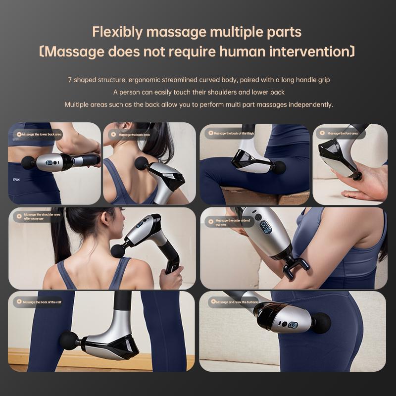 Multifunctional Muscle Relaxation Long-handle Massage Gun Remission Deep Tissue Percussion Body Electric Massage Gun