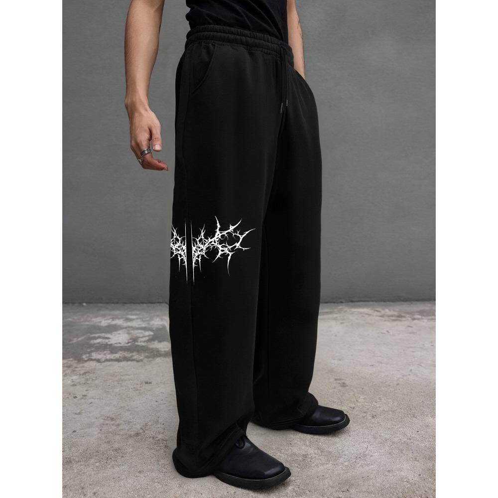 Men s Spring and Autumn Lightning Pattern Printed Drawstring Sports Pants Suitable for Outdoor Sports Pants in Autumn and Winter S