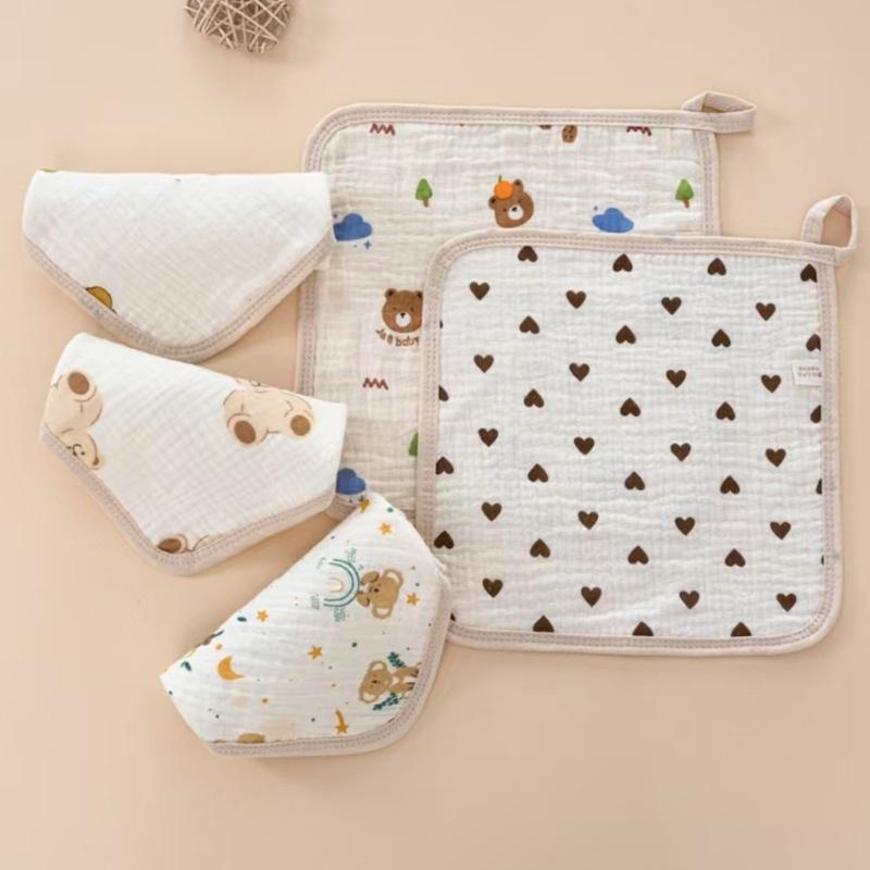 Cotton Drooling Bib Mouth Cloth For Baby Gentle On Skin Machine Washable Saliva Towel Newborns Feeding Accessories