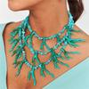 Übertriebene Perlen-Korallen-Halskette Mehrschichtig Bohemia Korallen-Anhänger Halskette Schmuck Bunter Ozeanstil Strand-Choker