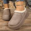 Comfortable Faux Suede Snow Boots Women Winter Solid Color Platform Ankle Boots Woman Round Toe Slip On Warm Booties Mujer