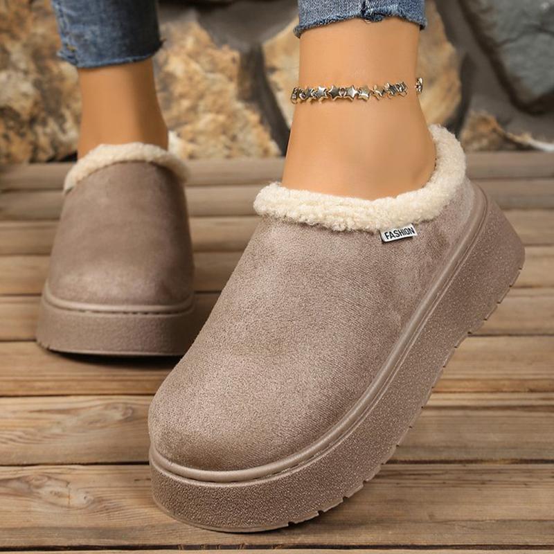 Comfortable Faux Suede Snow Boots Women Winter Solid Color Platform Ankle Boots Woman Round Toe Slip On Warm Booties Mujer