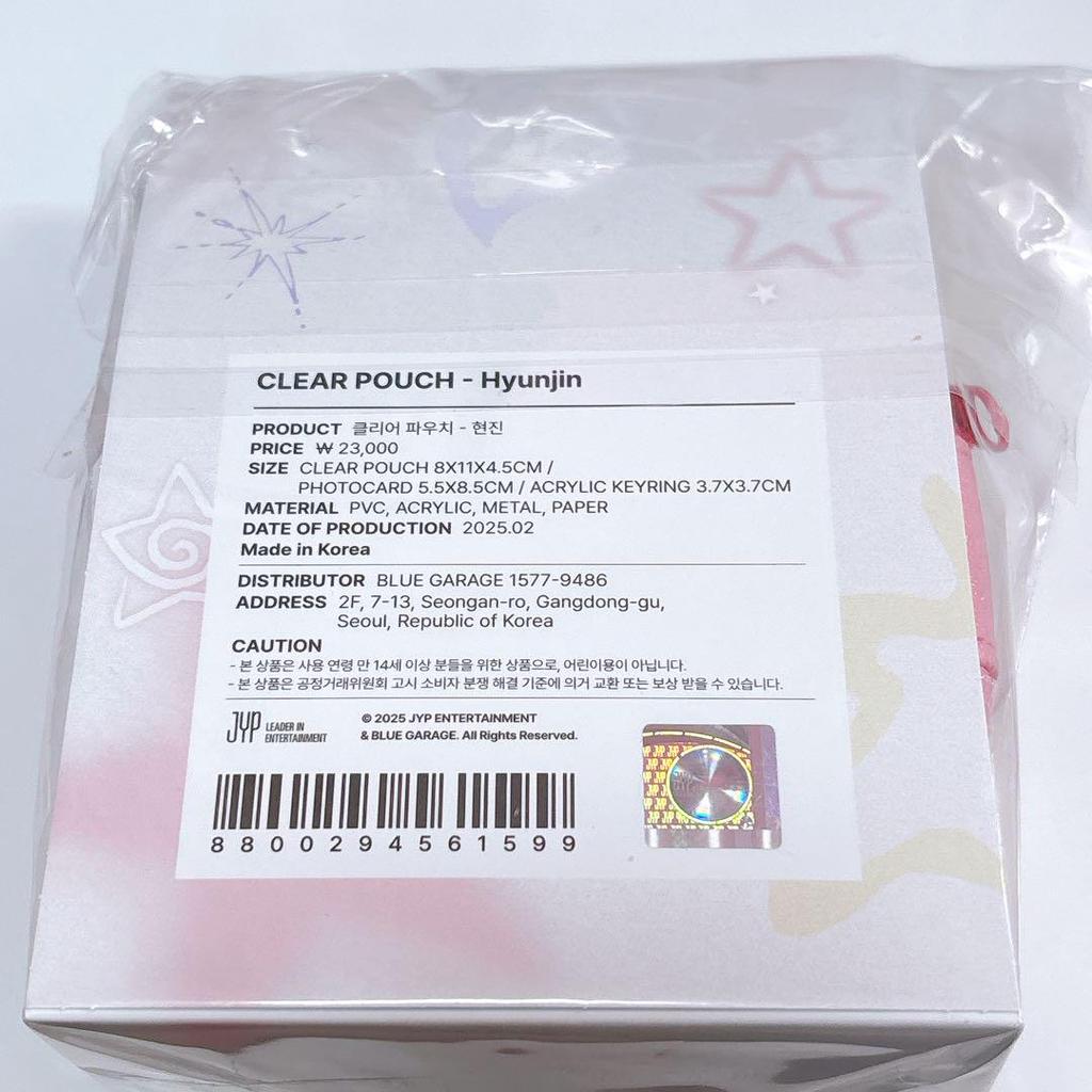 [USED] Korea Exclusive Straykids 5'CLOCK Clear Pouch Hyunjin Trading Card