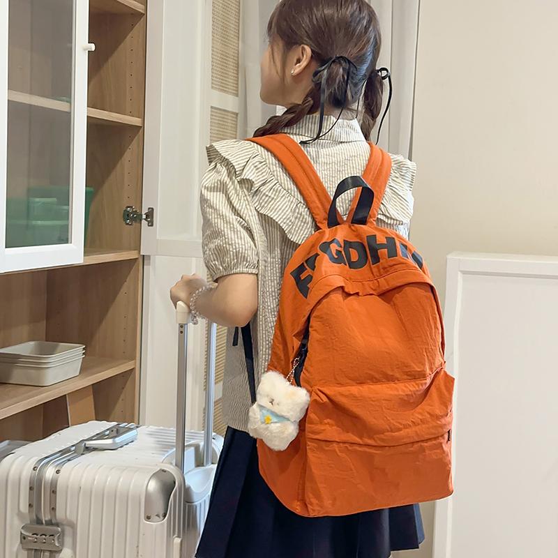 Women's Letter Backpack Junior High School Students Lightweight Schoolbag Large Capacity Backpack