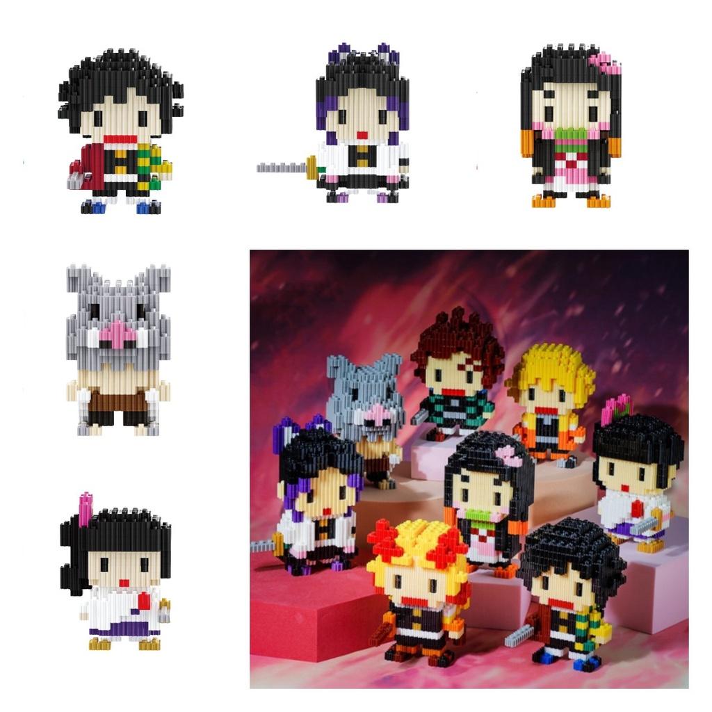 Demon Slayer Miniature Building Blocks Creative Assembled Cartoon Puzzle Toy