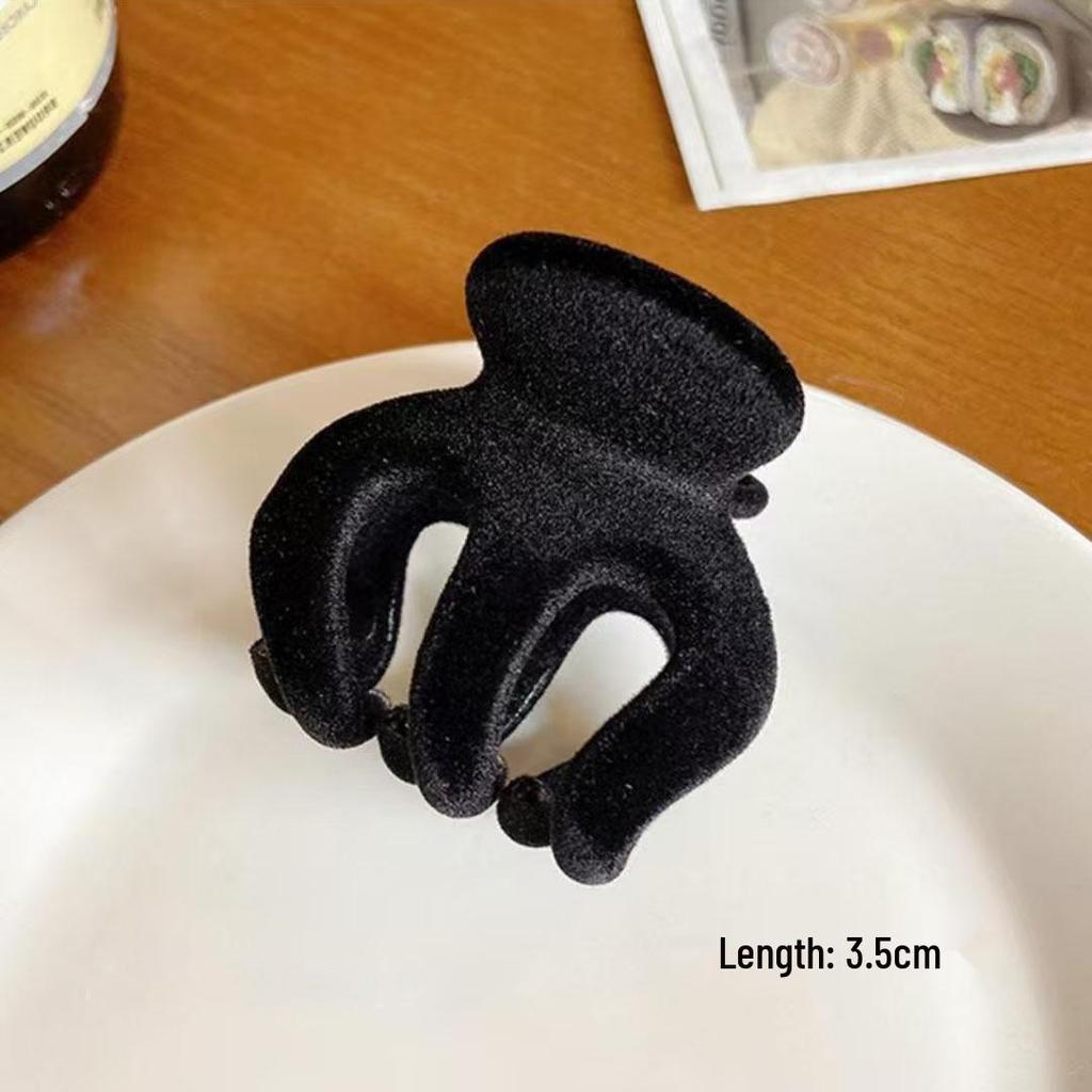Elegant Autumn/Winter Large Flocked Claw Clip for High Ponytails - Internet Celebrity Style Hair Accessory