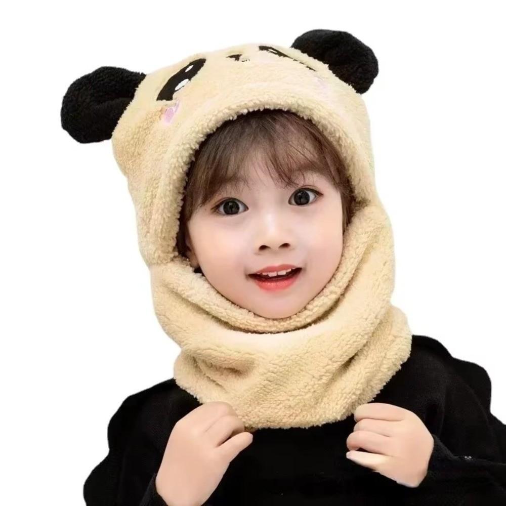 Panda Children Beanie Caps Cartoon Warm Bonnet Scarf Fashion Kids Plush Hat Outdoor