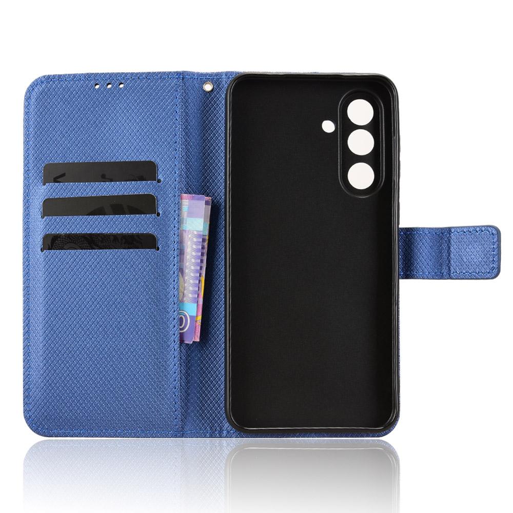For Samsung Galaxy F56 5G/M56 5G Leather Wallet Case with Strap Diamond Texture Phone Cover