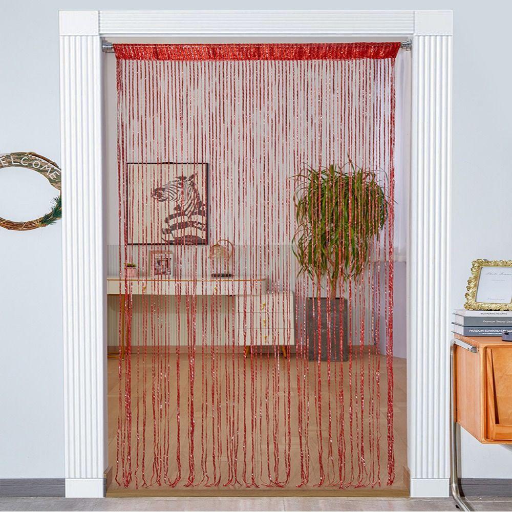 100cm*200cm Straight Line Curtains Straight Line Multicolor Tassel Door Curtain Tassel Silver Wire Silk Thread Curtains