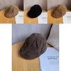 Simple Solid Color Suede Casual Beret For Fall Winter Sun Protection Women