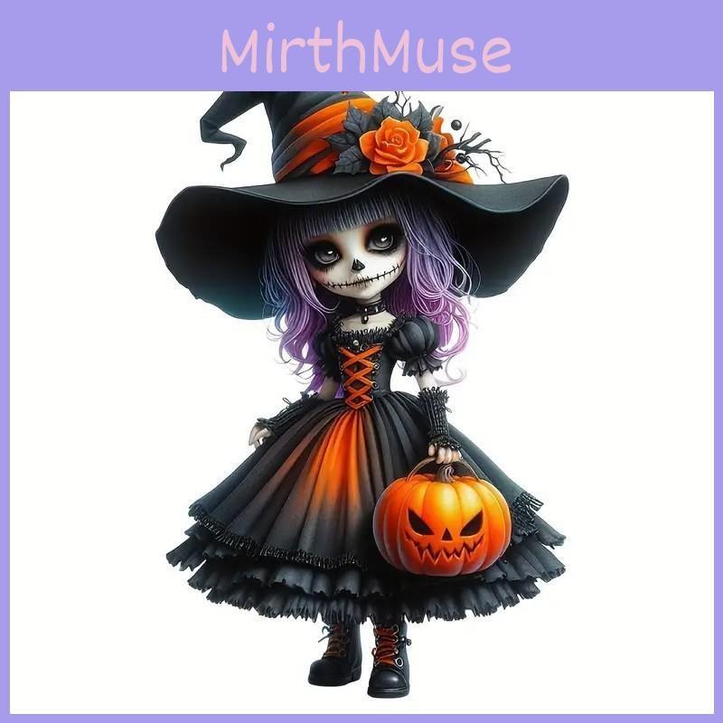 Halloween Acrylic Car Ornament Cute Witch Decor Auto Interior Accessory Tree