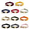 Cat Collar Velvet Solid Color Pet Chocker Necklace with Bell Adjustable Neck Collar for Cat Kitten Puppy Small Dogs