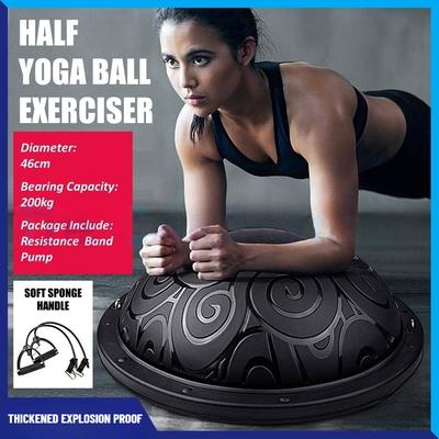 Non-Slip Bosu Ball Fitness Household Balance Training Exercise Ball Thickened Explosion Proof Half Yoga Ball Exerciser