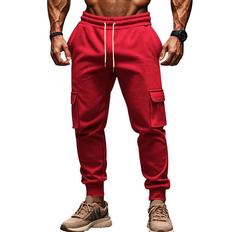 Neue Herbst- und Winter Herren Casual Cargo Hose mit Fleece Mehrfach-Taschen Hose Übergröße Sportliche Freizeit-Hose