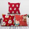 Lucky Cat M-Maneki Neko Cushion Cover For Pillow Printing Sofa Decoration Home Car Room Coffee Shop Office Nordic Simplicity
