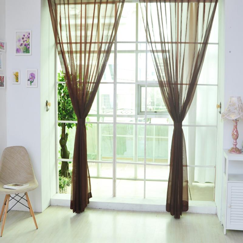 Colorful Sheer Tulle Curtains Polyester Solid Color Rod Pocket Curtain for Bedroom Kitchen Living Room Kid Room Classroom