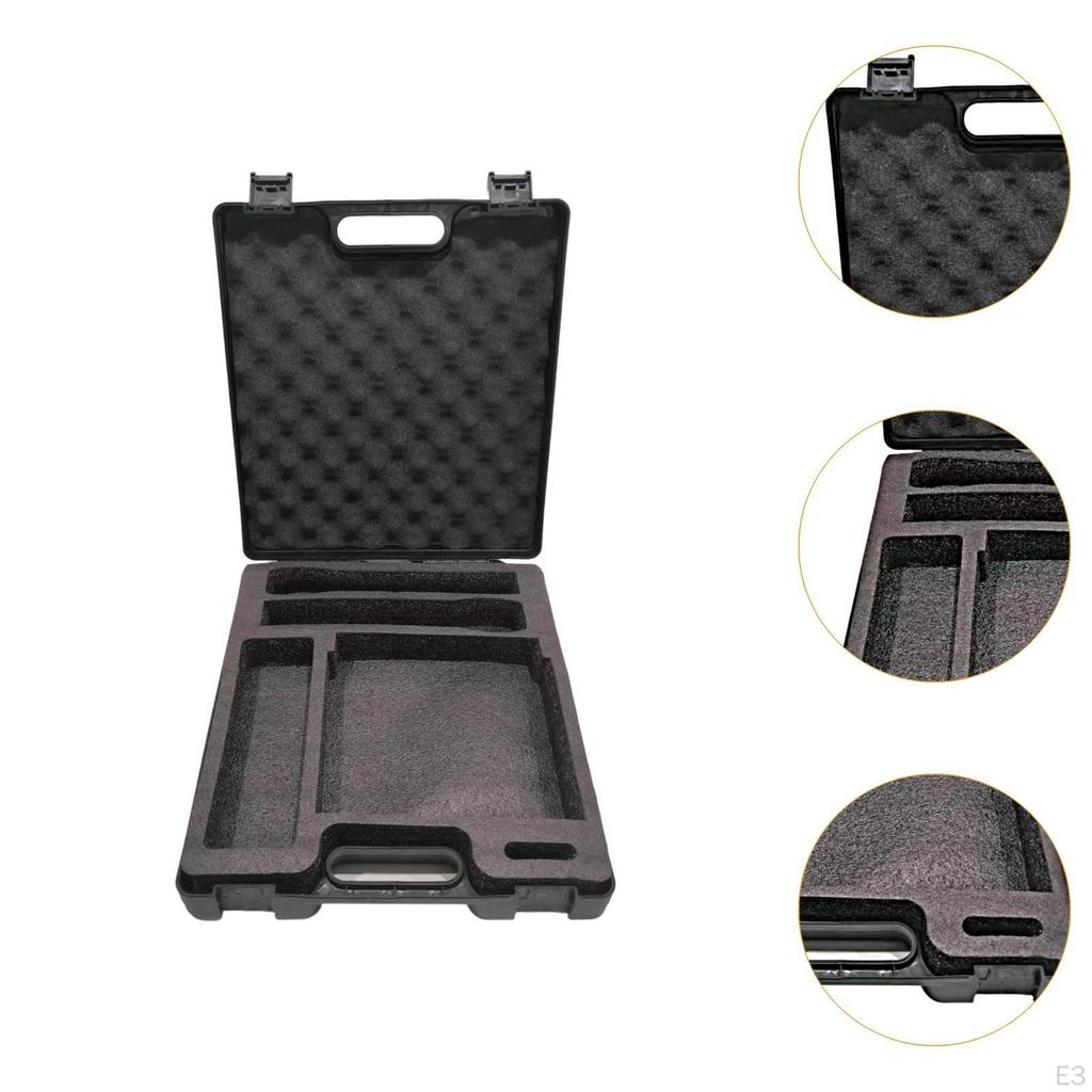 Carry Case Instrument Box with Sponge Lining Impact Resistant Shockproof Mic Storage for