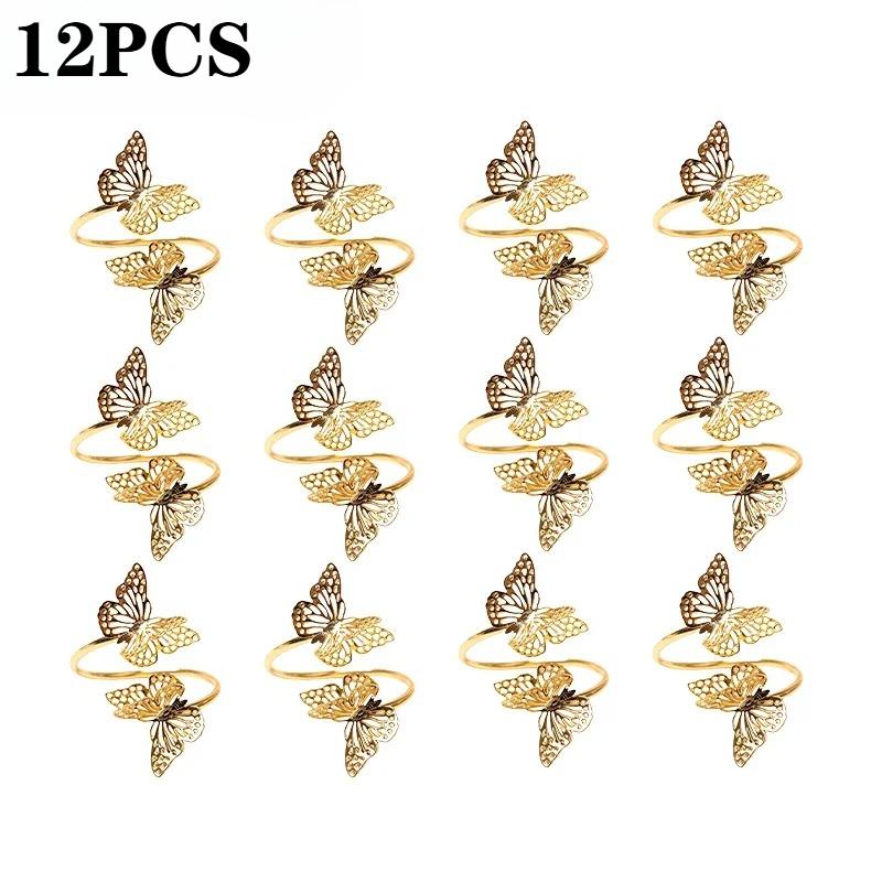 Valentine's Day Double-Layer ButterflyNapkin RingWeddingTable Decorations Decorative Butterfly Napkin Ring for Dining TableDecor