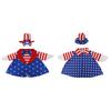 1 Set Independence Day Goose Outfit Outdoor Porch Goose Costumes Patriotic Stars And Stripes Jacket Hat Set for 23 Inch