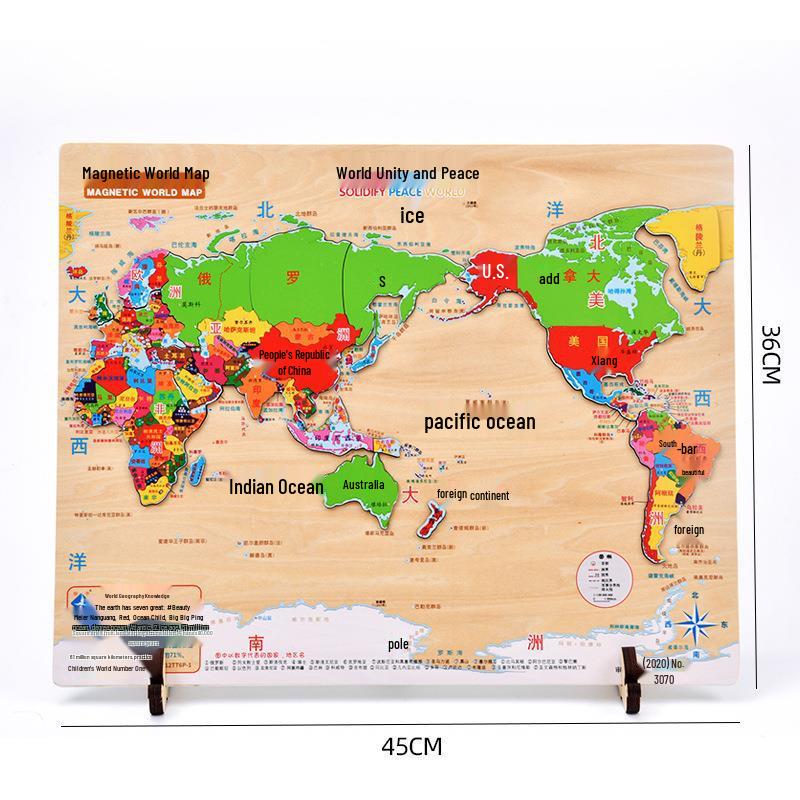 3D Wooden Map Puzzle: Enlightenment Edition for Children 10+ Years - Early Education Toy