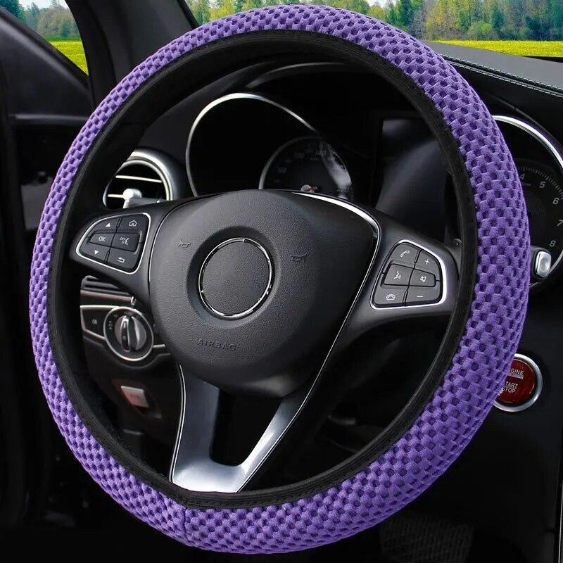 Universal Fashion Car Steering Wheel Cover Without Inner Ring Elastic Grip For Easy Installation And Removal Non Slip
