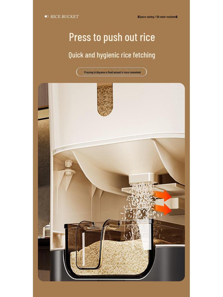 2025 Model Airtight Rice Storage Container: Moisture & Insect-Proof, Flour Barrel, Home Use